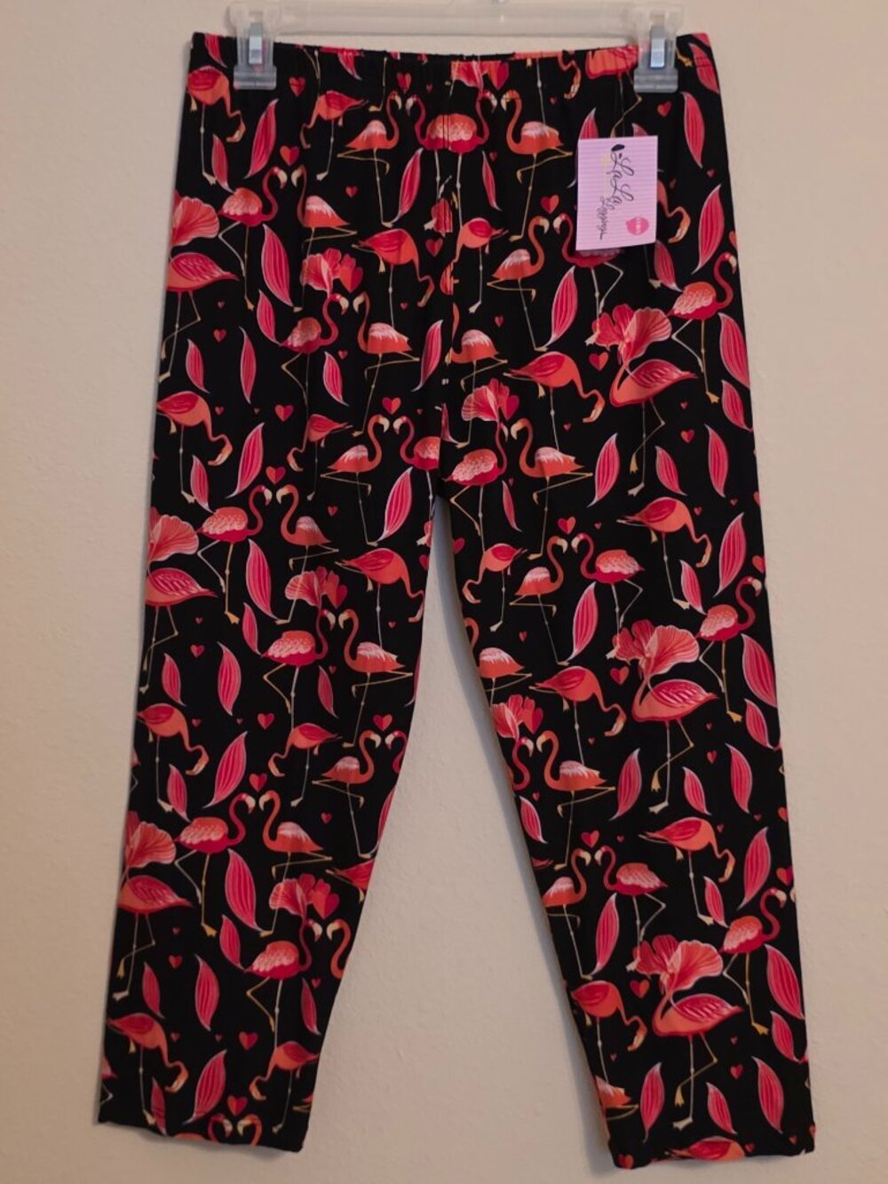 Flamingo Print Capri Pants NWT  L/XL